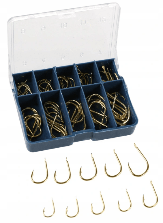 70 sztuk haczyków z oczkiem (rozmiary 3, 4, 5, 6, 7, 8, 9, 10, 11, 12)